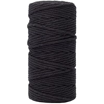 Creative Vaessen kreatywna przędza makramowa, czarna, 3 mm x 100 m, 100% bawełna, dostępna w różnych kolorach, rękodzieło, dekoracja, zawieszenie, latarnia, łapacz snów, 3 mm x 100 m Creative Vaessen kreatywna przędza makramowa, czarna, 3 mm x 100 m, 100% bawełna, dostępna w różnych kolorach, rękodzieło, dekoracja, zawieszenie, latarnia, łapacz snów, 3 mm x 100 m