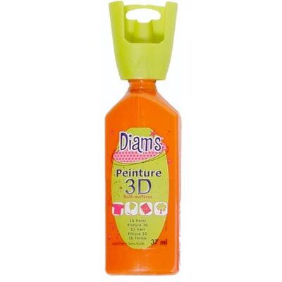 Diam's Farba 3D All Support, Mandaryna efekt połysku, 37 ml Diam's Farba 3D All Support, Mandaryna efekt połysku, 37 ml