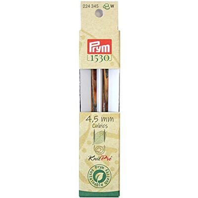 Prym Końcówki drutów Cubics naturalne kolorowe długie 11,6 cm 4,50 mm igła do dziergania pończoch, drewno, wielokolorowe, 4,5 mm Prym Końcówki drutów Cubics naturalne kolorowe długie 11,6 cm 4,50 mm igła do dziergania pończoch, drewno, wielokolorowe, 4,5 mm