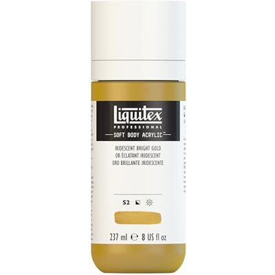Liquitex 1923234 Profesjonalna farba akrylowa Soft Body Farba artystyczna o kremowej, kryjącej konsystencji, wysokiej pigmentacji, odporna na światło, wiek, 237ml Iridescent Bright Gold Liquitex 1923234 Profesjonalna farba akrylowa Soft Body Farba artystyczna o kremowej, kryjącej konsystencji, wysokiej pigmentacji, odporna na światło, wiek, 237ml Iridescent Bright Gold