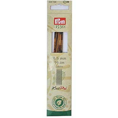 Prym 224123 Cubics Natural druty do robienia na drutach do pończoch, 15 cm, 3,50 mm, drewniane, wielokolorowe, 3,5 mm Prym 224123 Cubics Natural druty do robienia na drutach do pończoch, 15 cm, 3,50 mm, drewniane, wielokolorowe, 3,5 mm
