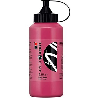 Marabu 12200075914 Artist Acryl, pierwotna magenta 500 ml, delikatna farba akrylowa w jakości artystycznej, na bazie wody, konsystencja pasty, wysoko pigmentowana, bardzo dobry połysk i siła krycia Marabu 12200075914 Artist Acryl, pierwotna magenta 500 ml, delikatna farba akrylowa w jakości artystycznej, na bazie wody, konsystencja pasty, wysoko pigmentowana, bardzo dobry połysk i siła krycia
