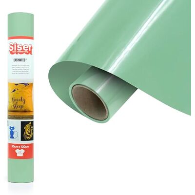 SISER EasyWeed Sage, 30 cm x 1 m, folia termotransferowa, do personalizacji tekstyliów, rękodzieło, certyfikat VeganOk i Oeko-Tex Standard 100, klasa I SISER EasyWeed Sage, 30 cm x 1 m, folia termotransferowa, do personalizacji tekstyliów, rękodzieło, certyfikat VeganOk i Oeko-Tex Standard 100, klasa I