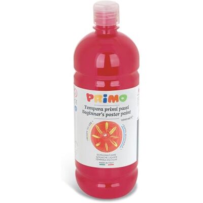 Primo Farba do malowania szkolnego tempera dla dzieci, butelka 1000 ml z nakrętką dozującą (szkarłatwa czerwień) Primo Farba do malowania szkolnego tempera dla dzieci, butelka 1000 ml z nakrętką dozującą (szkarłatwa czerwień)