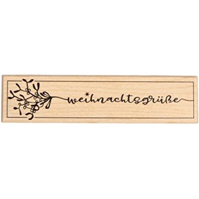 Rayher Pieczątka drewniana "Życzenia bożonarodzeniowe", 3 x 12 cm, pieczątka tekstowa, drewniana pieczątka, pieczątka bożonarodzeniowa, pieczątka Butterer, 29244000 Rayher Pieczątka drewniana "Życzenia bożonarodzeniowe", 3 x 12 cm, pieczątka tekstowa, drewniana pieczątka, pieczątka bożonarodzeniowa, pieczątka Butterer, 29244000