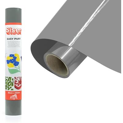 SISER Easy Puff termotransferowy winylowy szary, 50 x 30 cm, efekt termowinylowy 3D, kompatybilny z ploterem tnącym SISER Easy Puff termotransferowy winylowy szary, 50 x 30 cm, efekt termowinylowy 3D, kompatybilny z ploterem tnącym