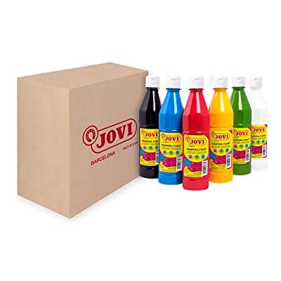 Jovi Płynna termatka, piórnik 6 pojemników po 500 ml, kolory podstawowe, farba na bazie naturalnych składników, łatwa do mycia, bezglutenowa, idealna do użytku szkolnego (506/6A) Jovi Płynna termatka, piórnik 6 pojemników po 500 ml, kolory podstawowe, farba na bazie naturalnych składników, łatwa do mycia, bezglutenowa, idealna do użytku szkolnego (506/6A)