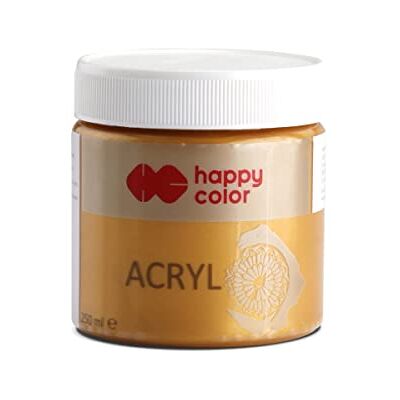 Happy Color Farba akrylowa 250 ml, złota, Happy Color Farba akrylowa 250 ml, złota,
