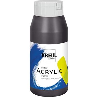 KREUL 17087 Triton Acrylic Liquid Paynes Grey 750 ml, Wysokiej jakości artystyczna farba akrylowa w jakości studyjnej o lekko płynnym charakterze, schnie do głębokiego matowego wykończenia KREUL 17087 Triton Acrylic Liquid Paynes Grey 750 ml, Wysokiej jakości artystyczna farba akrylowa w jakości studyjnej o lekko płynnym charakterze, schnie do głębokiego matowego wykończenia