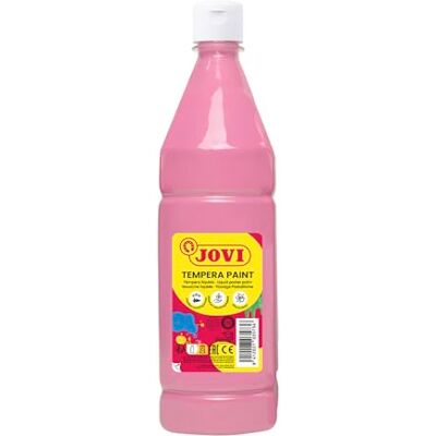 Jovi 1000 ml ciekłej butelki, kolor różowy, farba na bazie naturalnych składników, łatwa do mycia, bezglutenowa, idealna do użytku szkolnego (51105) Jovi 1000 ml ciekłej butelki, kolor różowy, farba na bazie naturalnych składników, łatwa do mycia, bezglutenowa, idealna do użytku szkolnego (51105)