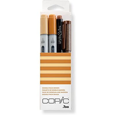 Copic "Doodle Pack Red", zestaw 4 kolorów w kolorze brązowym, składający się z 2 markerów Ciao, 1 Multi Liner i 1 Glitter Pen Copic "Doodle Pack Red", zestaw 4 kolorów w kolorze brązowym, składający się z 2 markerów Ciao, 1 Multi Liner i 1 Glitter Pen