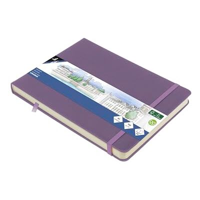 Kangaro Szkicownik A5 landscape Heather Purple PU twarda okładka 80 arkuszy 140 gramów kremowy papier z gumową taśmą i taśmą Kangaro Szkicownik A5 landscape Heather Purple PU twarda okładka 80 arkuszy 140 gramów kremowy papier z gumową taśmą i taśmą