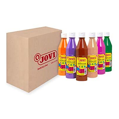Jovi Płynna bombka, piórnik 6 pojemników 500 ml, kolory wtórne, farba na bazie naturalnych składników, łatwa do mycia, bezglutenowa, idealna do użytku szkolnego (506/6B) Jovi Płynna bombka, piórnik 6 pojemników 500 ml, kolory wtórne, farba na bazie naturalnych składników, łatwa do mycia, bezglutenowa, idealna do użytku szkolnego (506/6B)