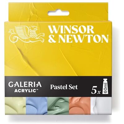 Winsor & Newton 2190616 Galeria Zestaw Farb Akrylowych Pastell 5×60ml wysokiej jakości farby akrylowe, kryjące, intensywne, światłotrwałe, farby artystyczne, uniwersalne, idealne na płótno i papier Winsor & Newton 2190616 Galeria Zestaw Farb Akrylowych Pastell 5×60ml wysokiej jakości farby akrylowe, kryjące, intensywne, światłotrwałe, farby artystyczne, uniwersalne, idealne na płótno i papier