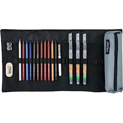 Cretacolor Zestaw artystyczny jesienny w zestawie szare etui na kółkach edycja limitowana 18-częściowy Cretacolor Zestaw artystyczny jesienny w zestawie szare etui na kółkach edycja limitowana 18-częściowy