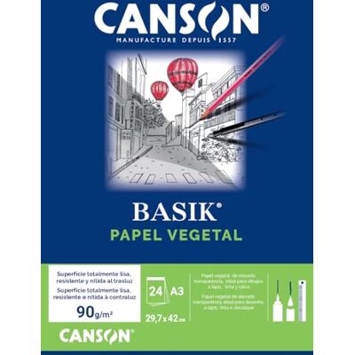 Canson Basik Blok Warzywa, 29,7 x 42 cm, A3, 24 arkusze, 95g, Przezroczysty Canson Basik Blok Warzywa, 29,7 x 42 cm, A3, 24 arkusze, 95g, Przezroczysty