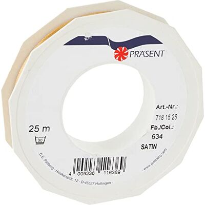 PRÄSENT Wstążka satynowa, złota, 15 mm-25 m PRÄSENT Wstążka satynowa, złota, 15 mm-25 m
