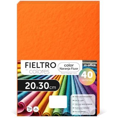 m-office Kolorowe pieluchy, filc do kreatywnych robótek, szycia i patchworku, materiał do scrapbookingu i dekoracji, zestaw farb DIY, rękodzieło i DIY, 20 x 30 cm (neonowy pomarańczowy, 40 szt.) m-office Kolorowe pieluchy, filc do kreatywnych robótek, szycia i patchworku, materiał do scrapbookingu i dekoracji, zestaw farb DIY, rękodzieło i DIY, 20 x 30 cm (neonowy pomarańczowy, 40 szt.)