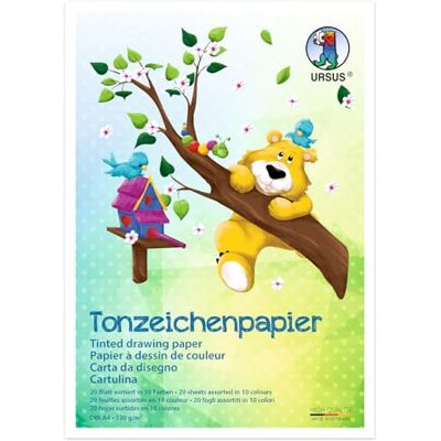 Ursus 2134699 Papier do rysowania w glinie A4, 20 arkuszy w 10 różnych kolorach, 130 g/m², papier do malowania, składania i rękodzieła, do szkoły, przedszkola i majsterkowania Ursus 2134699 Papier do rysowania w glinie A4, 20 arkuszy w 10 różnych kolorach, 130 g/m², papier do malowania, składania i rękodzieła, do szkoły, przedszkola i majsterkowania