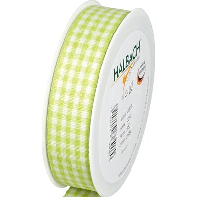 Halbach Taśma w kratkę Vicky, 25 mm x 25 m, kolor: zielony Halbach Taśma w kratkę Vicky, 25 mm x 25 m, kolor: zielony