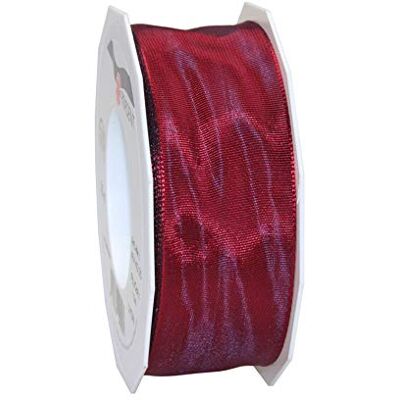 PRÄSENT Lyon Wired Taffeta wstążka, Crimson, 40 mm-25 m PRÄSENT Lyon Wired Taffeta wstążka, Crimson, 40 mm-25 m