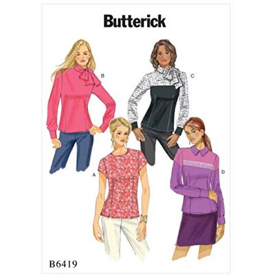 Butterick Wzory motylkowe 6419 A5, bluzka Misses, rozmiary 6-14, chusteczki, wielokolorowe, 17 x 0,5 x 22 cm Butterick Wzory motylkowe 6419 A5, bluzka Misses, rozmiary 6-14, chusteczki, wielokolorowe, 17 x 0,5 x 22 cm