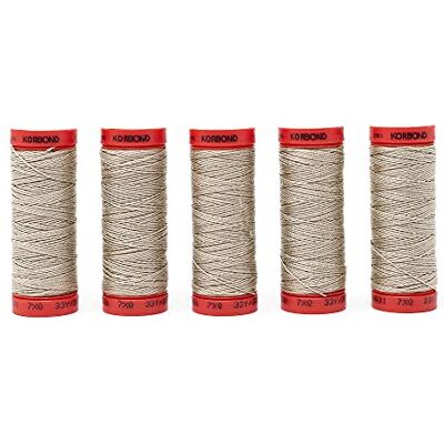 Korbond Gwint do ręcznego szycia (5 sztuk), taupe, 150 m Korbond Gwint do ręcznego szycia (5 sztuk), taupe, 150 m