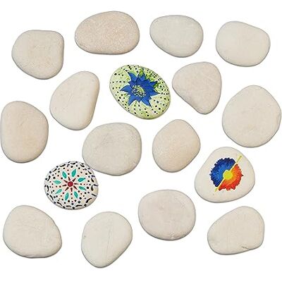 Relaxdays Kamienie do malowania, płaskie kamienie dekoracyjne, 2 kg, kamienie do majsterkowania, dla dzieci i dorosłych, 4-8 cm, jasnoszary Relaxdays Kamienie do malowania, płaskie kamienie dekoracyjne, 2 kg, kamienie do majsterkowania, dla dzieci i dorosłych, 4-8 cm, jasnoszary
