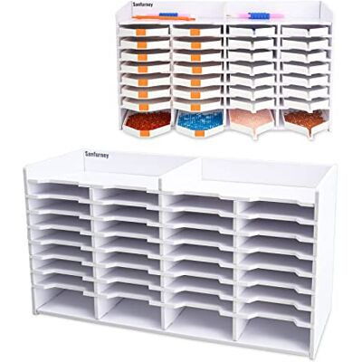SANFURNEY 32 Slots Large Diamond Painting Tray Tower Organizer with Drill Pen Holder, Multi-Boat Plates Storage Rack, Diamond Painting Accessories Tools Kits, Gift for Adults DIY Craft Arts SANFURNEY 32 Slots Large Diamond Painting Tray Tower Organizer with Drill Pen Holder, Multi-Boat Plates Storage Rack, Diamond Painting Accessories Tools Kits, Gift for Adults DIY Craft Arts