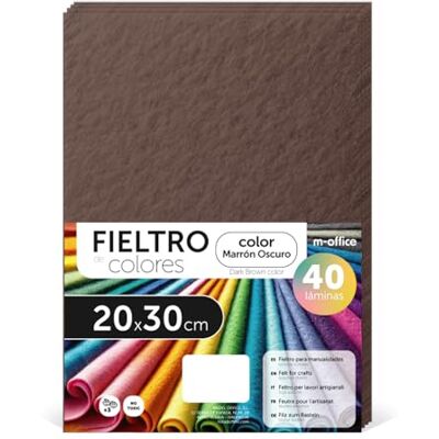 m-office Kolorowe pieluchy, filc do kreatywnych robótek, szycia i patchworku, materiał do scrapbookingu i dekoracji, zestaw farb DIY, rękodzieło i DIY, 20 x 30 cm (ciemnobrązowy, 40 szt.) m-office Kolorowe pieluchy, filc do kreatywnych robótek, szycia i patchworku, materiał do scrapbookingu i dekoracji, zestaw farb DIY, rękodzieło i DIY, 20 x 30 cm (ciemnobrązowy, 40 szt.)