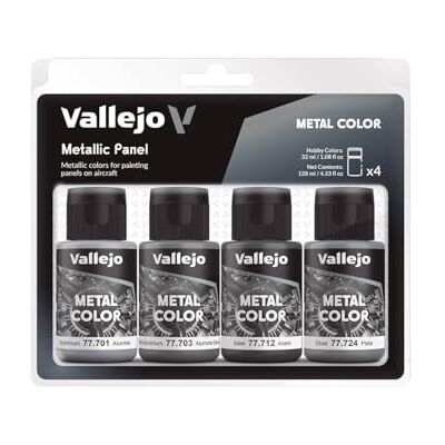 Vallejo Zestaw kolorów, wykończenie metalowe, różne Vallejo Zestaw kolorów, wykończenie metalowe, różne