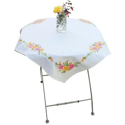 Trimits Zestaw do haftu krzyżykowego z nadrukiem obrus zawiera, tkanina drukowana, nici, igła i instrukcje, 80 x 80 cm, bukiet kwiatów Trimits Zestaw do haftu krzyżykowego z nadrukiem obrus zawiera, tkanina drukowana, nici, igła i instrukcje, 80 x 80 cm, bukiet kwiatów