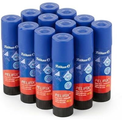 Pelikan Pelifix klej w sztyfcie, 40 g, 12 sztuk – bezpieczny, przyjazny dzieciom klej do szkoły, majsterkowania i biura, mocny klej artystyczny i do majsterkowania, 12 x 40 g Pelikan Pelifix klej w sztyfcie, 40 g, 12 sztuk – bezpieczny, przyjazny dzieciom klej do szkoły, majsterkowania i biura, mocny klej artystyczny i do majsterkowania, 12 x 40 g