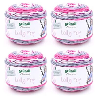 Gründl Lolly Pop włóczka do szydełkowania i robienia na drutach (podobna do wełny i nadająca się do prania włóczka uniwersalna, 100% poliakryl, 150 g/240 m, grubość drutów: 5-6, 4 x 150 g), kolor Gründl Lolly Pop włóczka do szydełkowania i robienia na drutach (podobna do wełny i nadająca się do prania włóczka uniwersalna, 100% poliakryl, 150 g/240 m, grubość drutów: 5-6, 4 x 150 g), kolor
