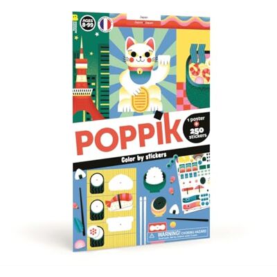 Poppik 1841282 Plakat z naklejkami, Japonia, plakat mozaikowy ze zdejmowanymi naklejkami, zestaw naklejek do majsterkowania, dla dzieci od 8 lat, 50 x 70 cm Poppik 1841282 Plakat z naklejkami, Japonia, plakat mozaikowy ze zdejmowanymi naklejkami, zestaw naklejek do majsterkowania, dla dzieci od 8 lat, 50 x 70 cm
