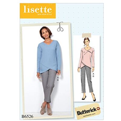 Butterick Wzory motylkowe 6526 A5 Misses top i spodnie wzór do szycia, chustki, wielokolorowe, 17 x 0,5 x 22 cm Butterick Wzory motylkowe 6526 A5 Misses top i spodnie wzór do szycia, chustki, wielokolorowe, 17 x 0,5 x 22 cm