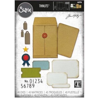 Sizzix Sizzx Thinlits szablony do wykrawania, 45 szt., Collector firmy Tima Holtza, 665926, rozdział 3 2022, tworzywo sztuczne, wielokolorowe, jeden rozmiar Sizzix Sizzx Thinlits szablony do wykrawania, 45 szt., Collector firmy Tima Holtza, 665926, rozdział 3 2022, tworzywo sztuczne, wielokolorowe, jeden rozmiar