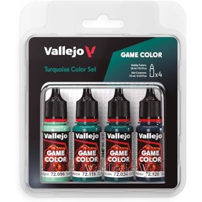 Vallejo 772390 zestaw farb, turkusowy, 4 x 18 ml Vallejo 772390 zestaw farb, turkusowy, 4 x 18 ml
