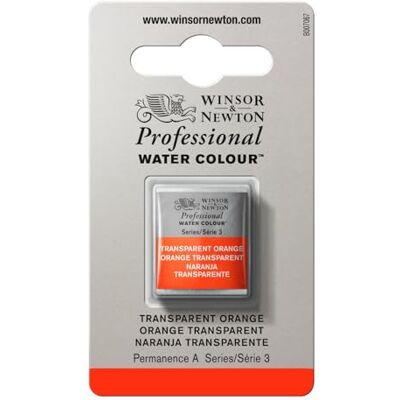 Winsor & Newton 0101650 Farba akwarelowa Professional Watercolour, żywe farby wodne o artystycznej jakości, wysoka czystość kolorów i jasność, odporna na światło, półkostka Transparent Orange Winsor & Newton 0101650 Farba akwarelowa Professional Watercolour, żywe farby wodne o artystycznej jakości, wysoka czystość kolorów i jasność, odporna na światło, półkostka Transparent Orange