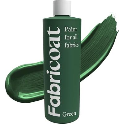 Fabricoat Farba do tkanin przywróć lub zmień kolor dowolnej tkaniny maluj bezpośrednio na tkaninie zmień wszystko sofy, abażury, wnętrza samochodu (500 ml, zielona) Fabricoat Farba do tkanin przywróć lub zmień kolor dowolnej tkaniny maluj bezpośrednio na tkaninie zmień wszystko sofy, abażury, wnętrza samochodu (500 ml, zielona)