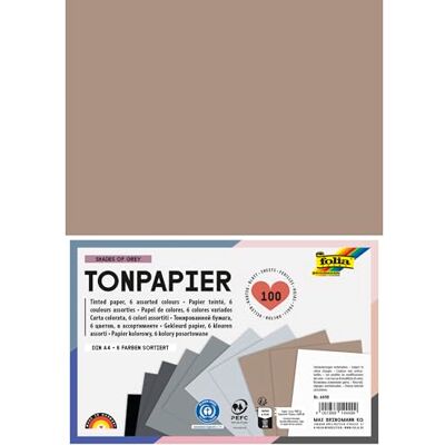folia 6498 Papier cieniowany SHADES OF GREY, DIN A4, bloczek z papierem do rysowania 130 g/m², 100 arkuszy w 6 kolorach, do tworzenia, dekorowania i ozdabiania folia 6498 Papier cieniowany SHADES OF GREY, DIN A4, bloczek z papierem do rysowania 130 g/m², 100 arkuszy w 6 kolorach, do tworzenia, dekorowania i ozdabiania