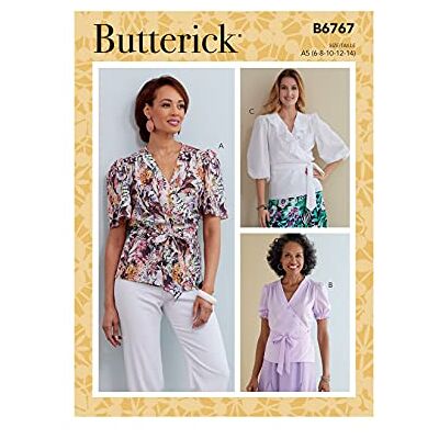 Butterick B6767E5 Misses' TOP, biały, E5(14-16-18-20-22) Butterick B6767E5 Misses' TOP, biały, E5(14-16-18-20-22)