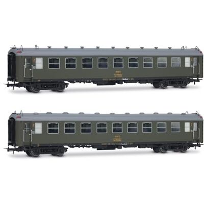 Electrotren HE4038 RENFE, zestaw 2-częściowy 5000 wagonów, BB4 2. klasa, ze starym miechem, malowanie oliwkowo-zielone, odcinek IV Electrotren HE4038 RENFE, zestaw 2-częściowy 5000 wagonów, BB4 2. klasa, ze starym miechem, malowanie oliwkowo-zielone, odcinek IV