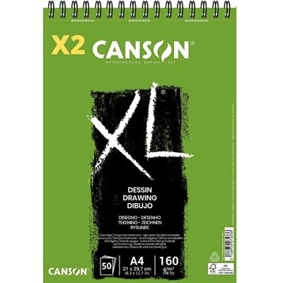 OFITURIA Pack 2 Mikroperforowany album spiralny, A4, 50 arkuszy, Canson XL Dessin Lekki 160g OFITURIA Pack 2 Mikroperforowany album spiralny, A4, 50 arkuszy, Canson XL Dessin Lekki 160g