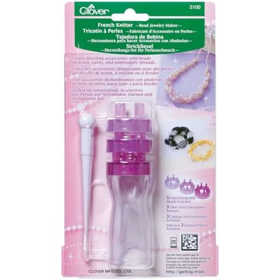 Clover 3100 French Knitter Bead Biżuteria Maker z 3 wymiennymi głowami Clover 3100 French Knitter Bead Biżuteria Maker z 3 wymiennymi głowami