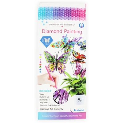 Pracht Creatives Hobby Diamond Painting flower plug butterfly, 6 sztuk, rozmiar ok. 8 x 8 cm, do użytku na zewnątrz i wewnątrz, dekoracja do kwiatów, rękodzieło dla dzieci Pracht Creatives Hobby Diamond Painting flower plug butterfly, 6 sztuk, rozmiar ok. 8 x 8 cm, do użytku na zewnątrz i wewnątrz, dekoracja do kwiatów, rękodzieło dla dzieci