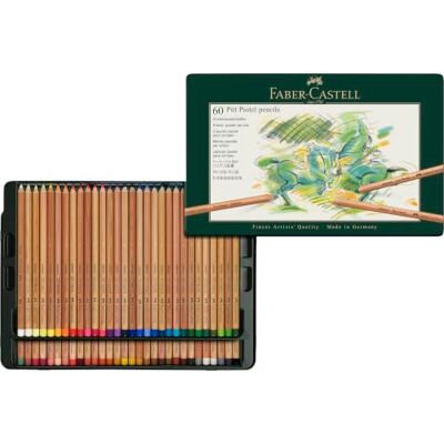 Faber-Castell zestaw kredek Pitt Pastell, 60 sztuk w metalowym etui 60 kredek artystycznych z rozmywalnymi kolorami pastelowymi w wysokiej jakości metalowym etui Faber-Castell zestaw kredek Pitt Pastell, 60 sztuk w metalowym etui 60 kredek artystycznych z rozmywalnymi kolorami pastelowymi w wysokiej jakości metalowym etui