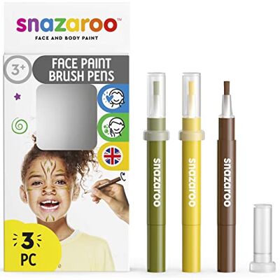 Snazaroo 1180143 pędzel do malowania twarzy, dżungla, 3 sztuki Snazaroo 1180143 pędzel do malowania twarzy, dżungla, 3 sztuki