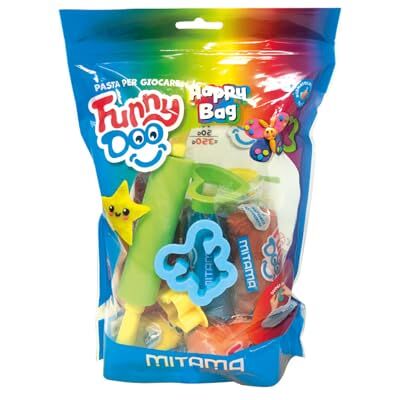 63852-000 Mitama Szczęśliwa torba Funny Doo ciasto do modelowania, pudełko do zabawy z foremkami, 14 sztuk, od 3 lat i starszych, zabawa i rozrywka, dzieci, Wielokolorowy, Taglia Unica, Ciasto modelujące 63852-000 Mitama Szczęśliwa torba Funny Doo ciasto do modelowania, pudełko do zabawy z foremkami, 14 sztuk, od 3 lat i starszych, zabawa i rozrywka, dzieci, Wielokolorowy, Taglia Unica, Ciasto modelujące