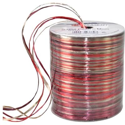 Morex Prasent 50 m Rayon Pearl wstążka szpuli, bordowa/złota/wielokolorowa Morex Prasent 50 m Rayon Pearl wstążka szpuli, bordowa/złota/wielokolorowa